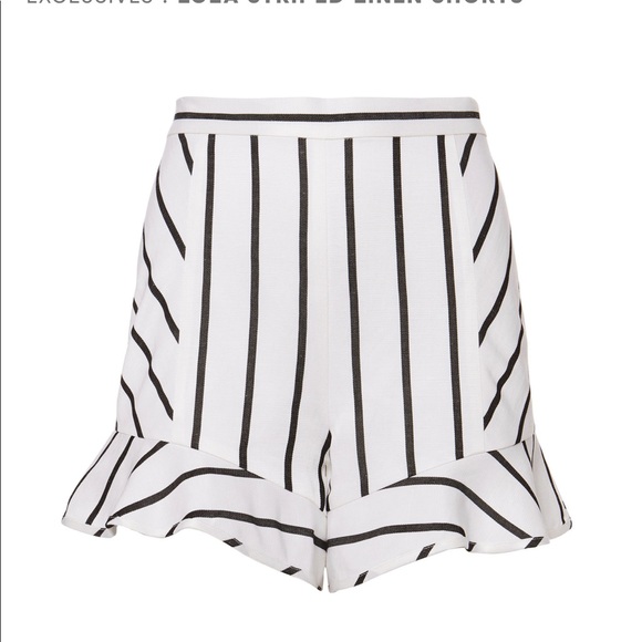 Intermix Lola Striped Linen Shorts - Picture 2 of 5
